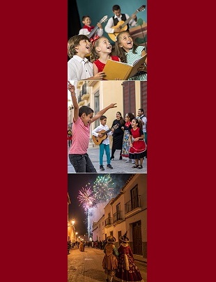 Grupos de música coral, jóvenes flamencos y pasacalles teatrales. 